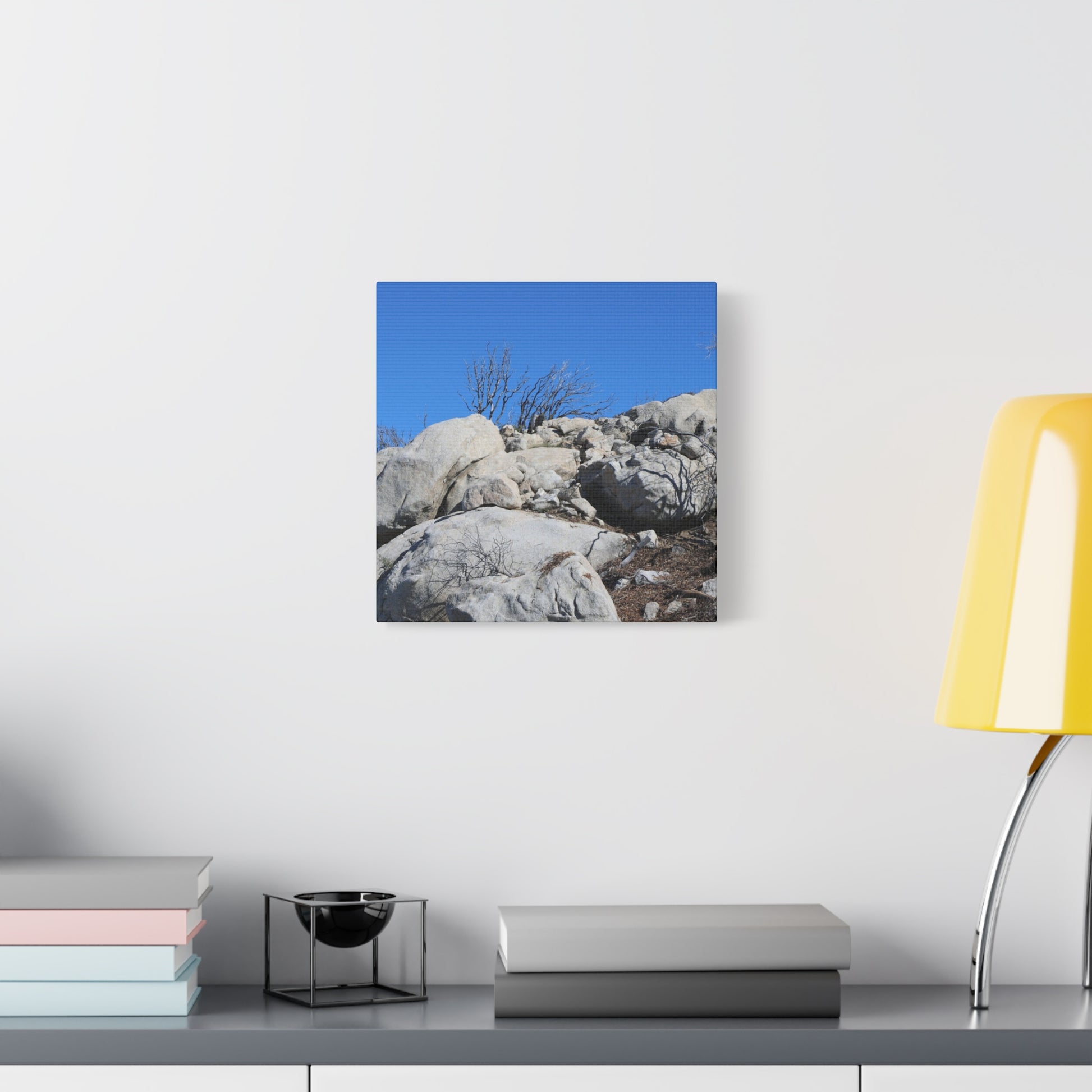 Desert Rocks Under Blue Sky - Unique Frameless Canvas Wall Art - Art By Earth