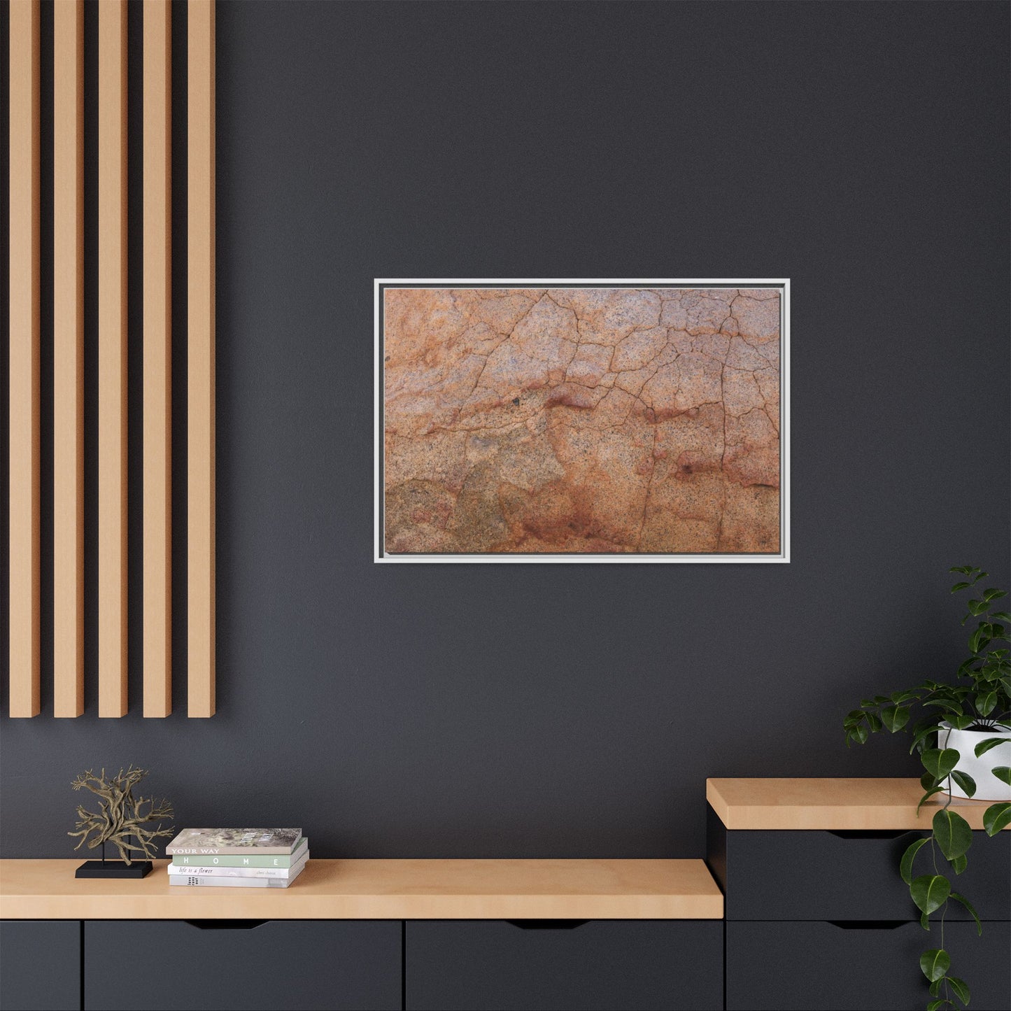 Russet Fissures - Unique Stretched Canvas Wall Art - Art By Earth
