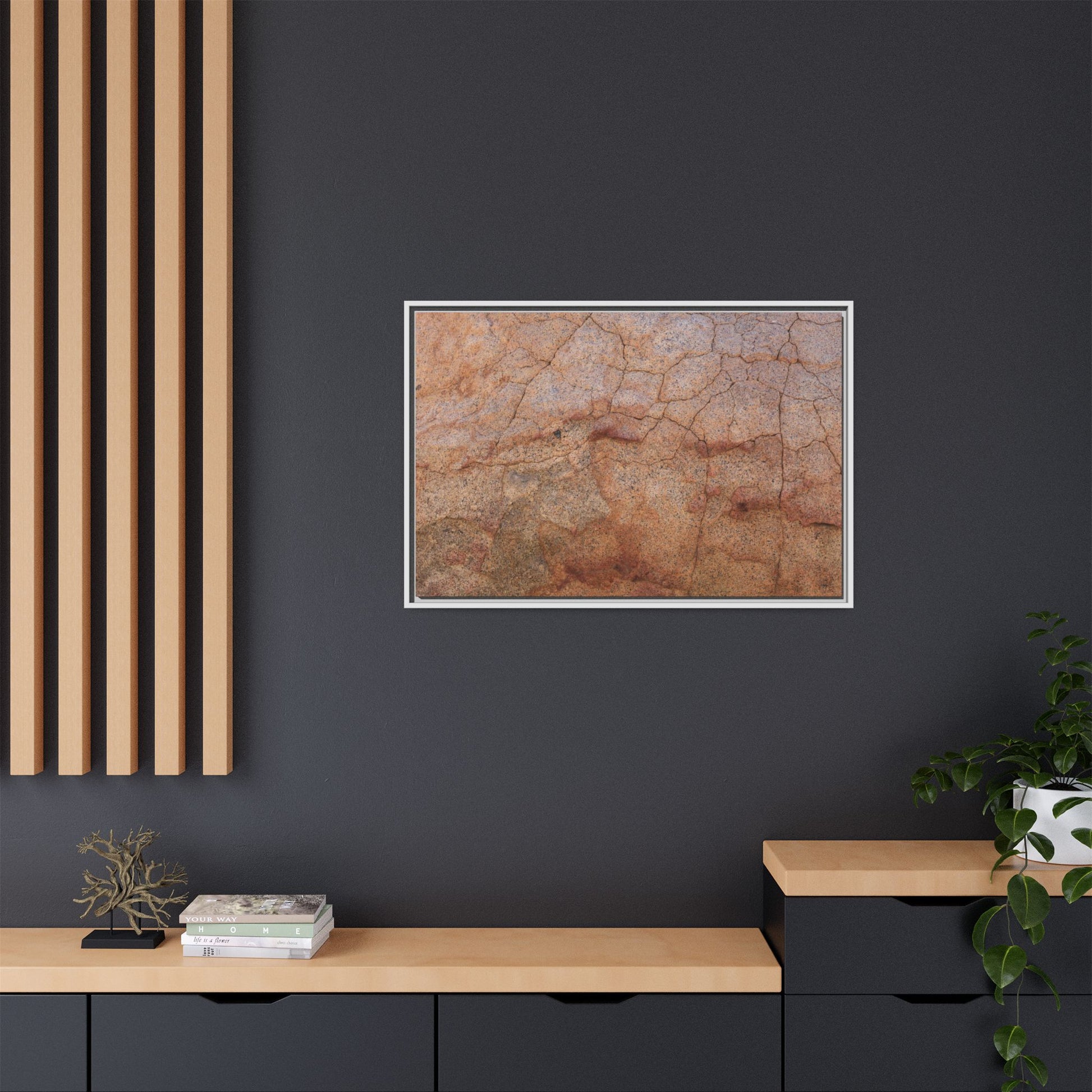 Russet Fissures - Unique Stretched Canvas Wall Art - Art By Earth