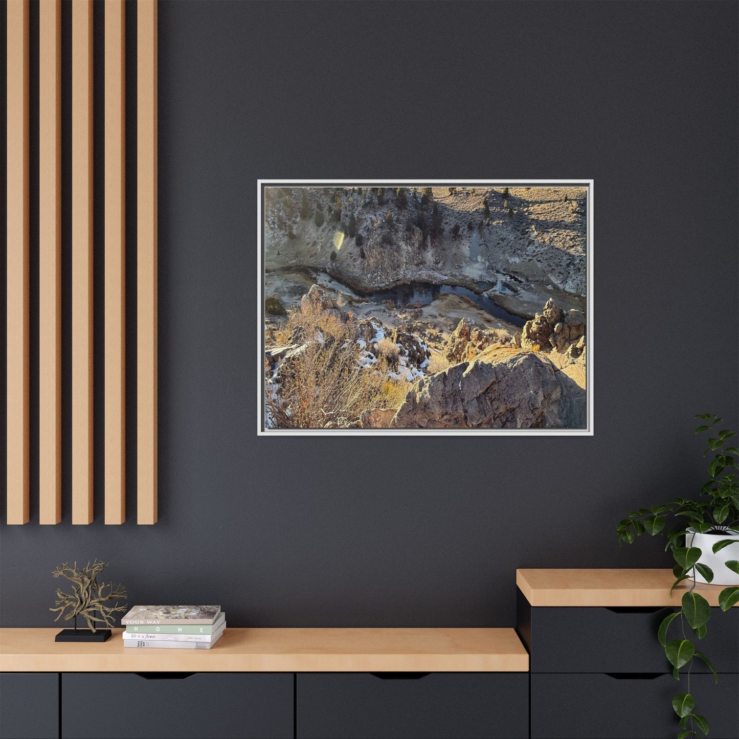 Fractured Landscape at Dawn - Unique Stretched Canvas Wall Art