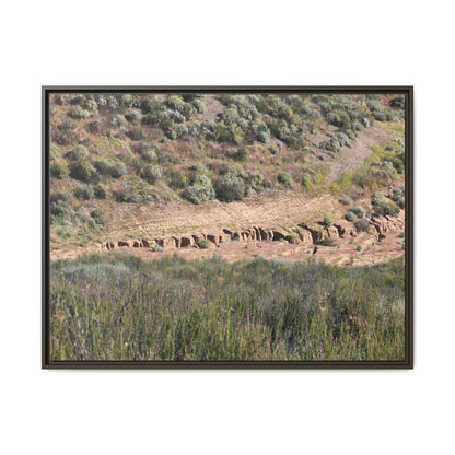 Ancient Dwellings in the Valley - Unique Stretched Canvas Wall Art - Art By Earth