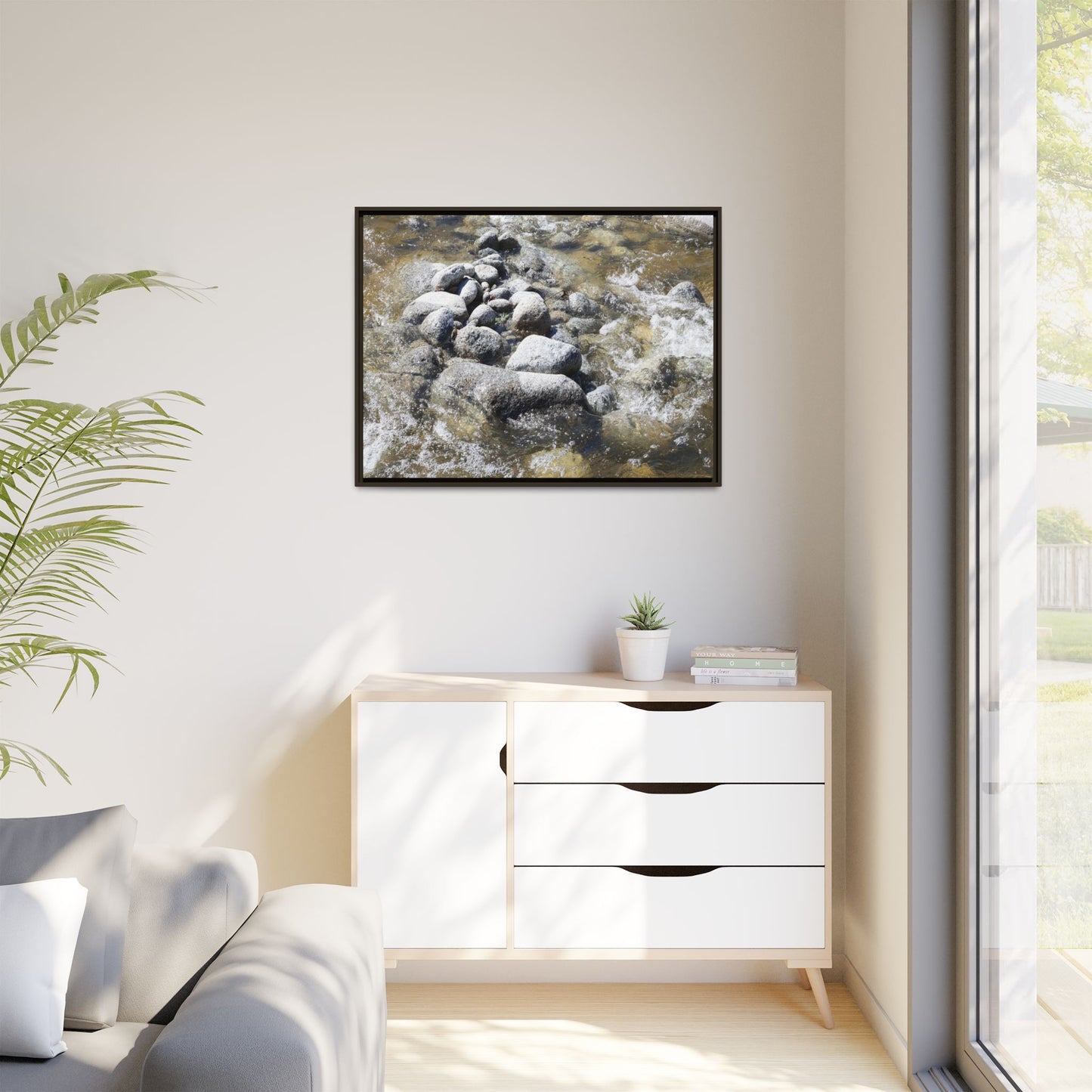 Mountain Stream Flow - Unique Stretched Canvas Wall Art - Art By Earth