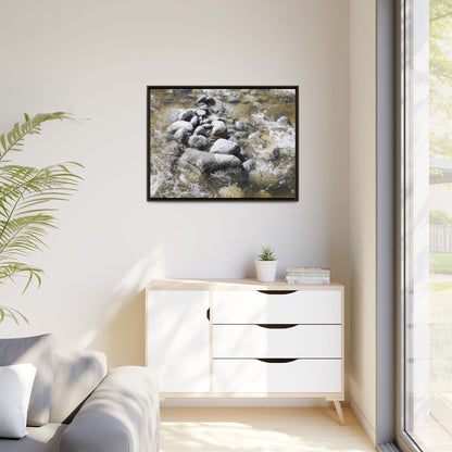 Mountain Stream Flow - Unique Stretched Canvas Wall Art - Art By Earth