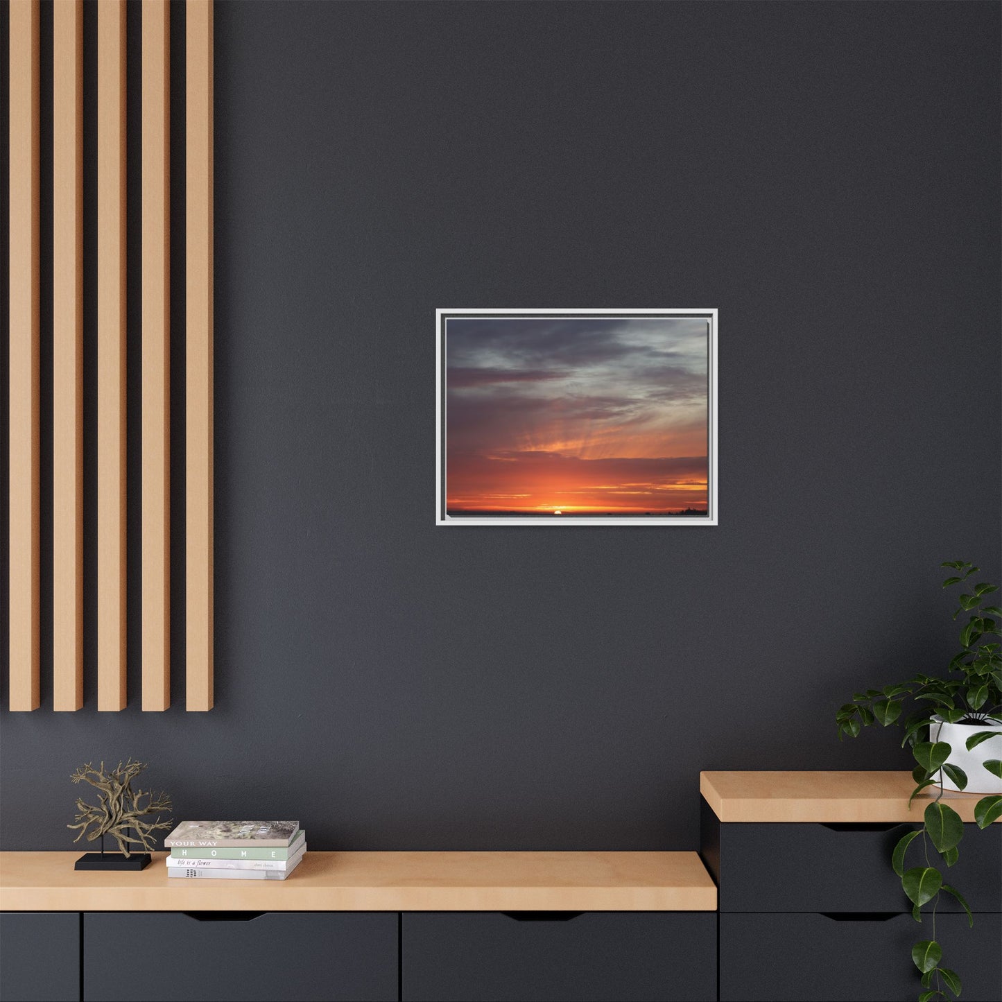 Fiery Horizon - Unique Stretched Canvas Wall Art - Art By Earth