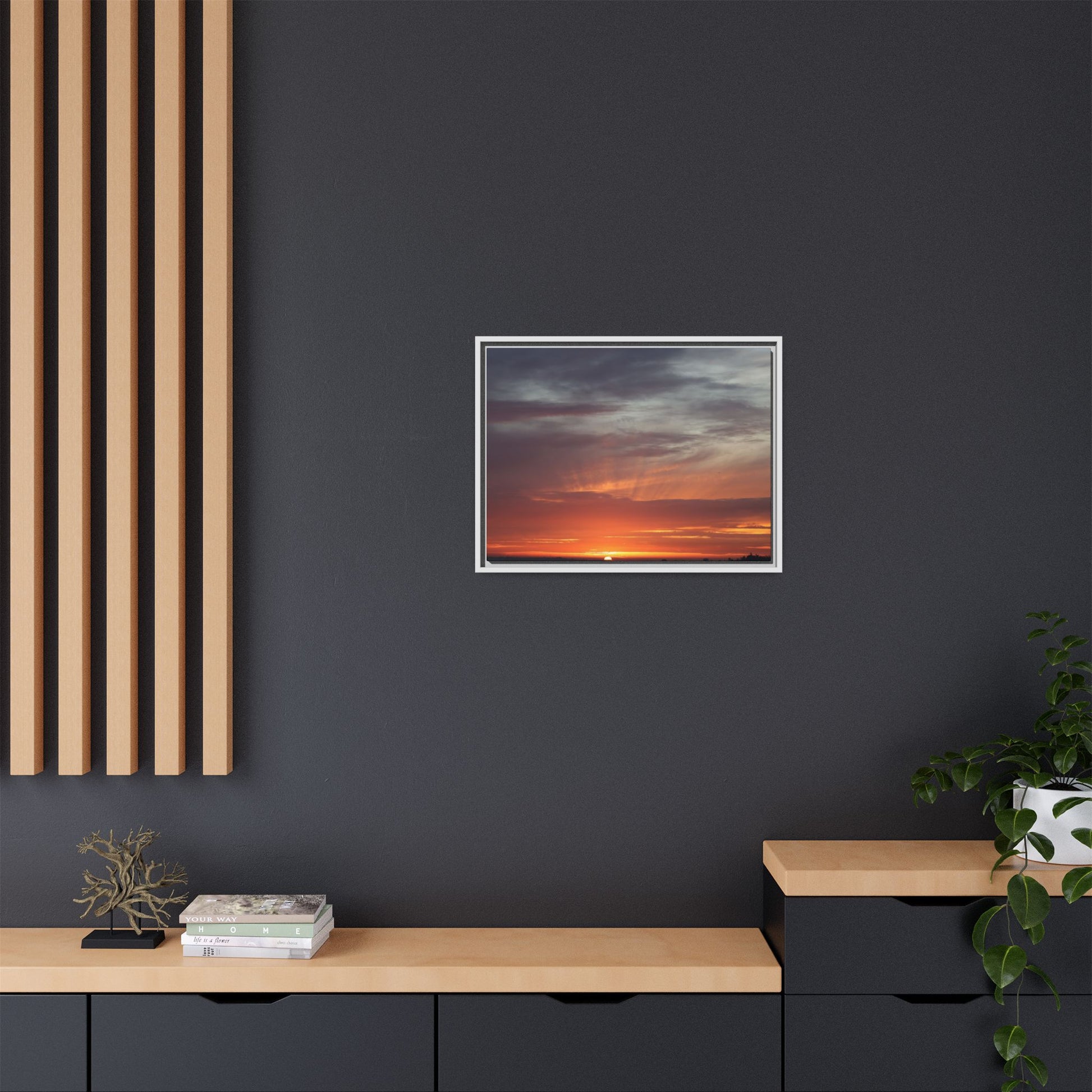 Fiery Horizon - Unique Stretched Canvas Wall Art - Art By Earth