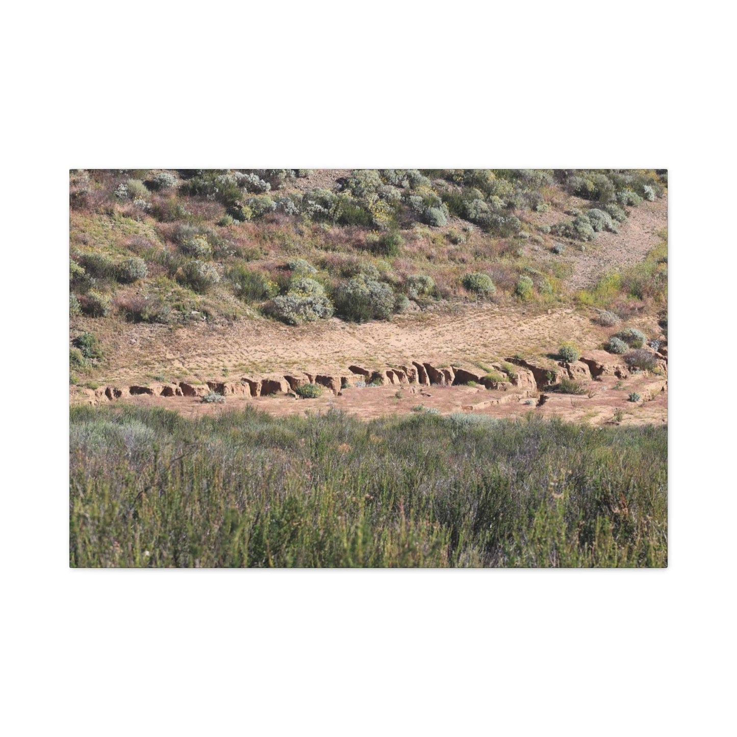 Ancient Dwellings in the Desert Valley - Unique Frameless Canvas Wall Art - Art By Earth