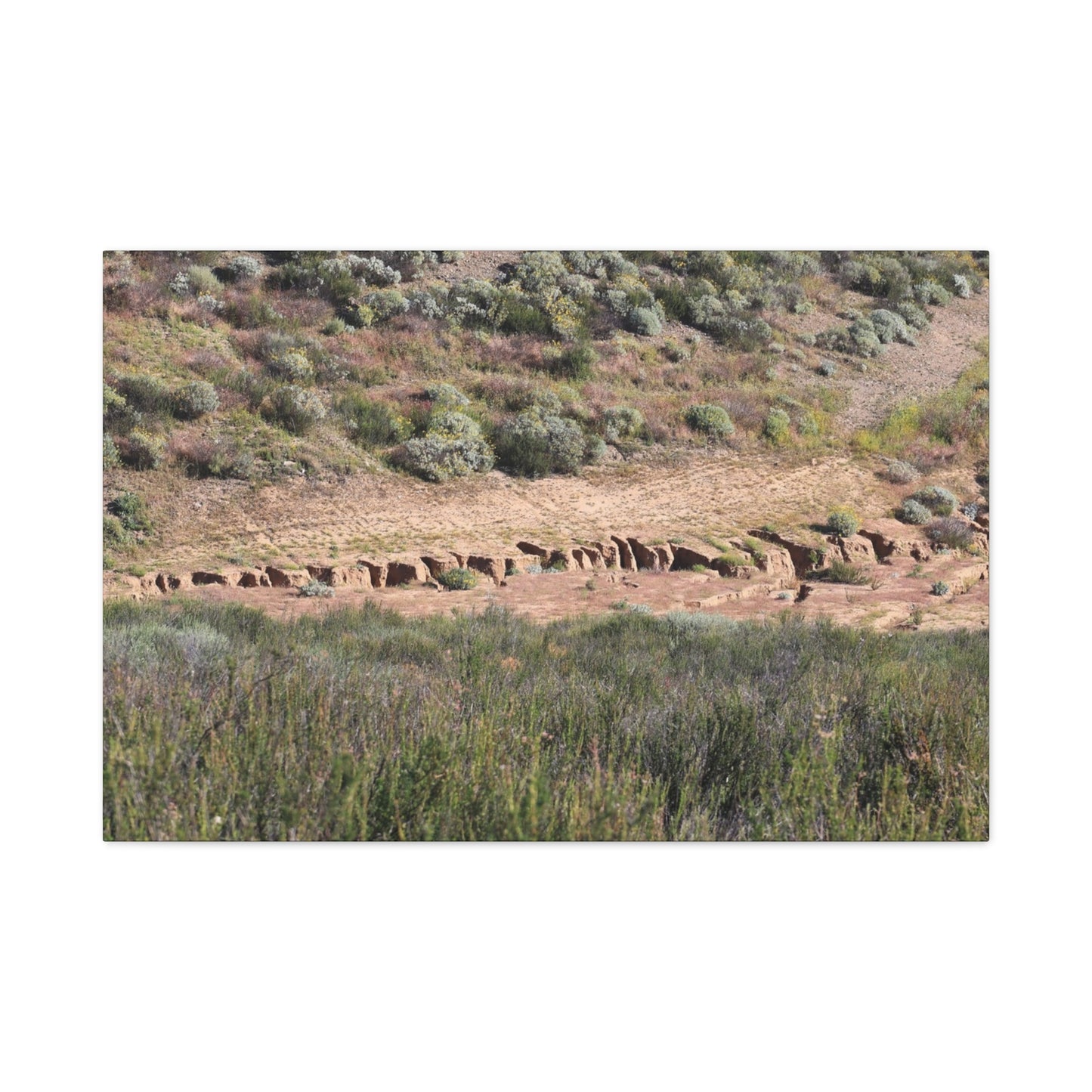 Ancient Dwellings in the Desert Valley - Unique Frameless Canvas Wall Art - Art By Earth