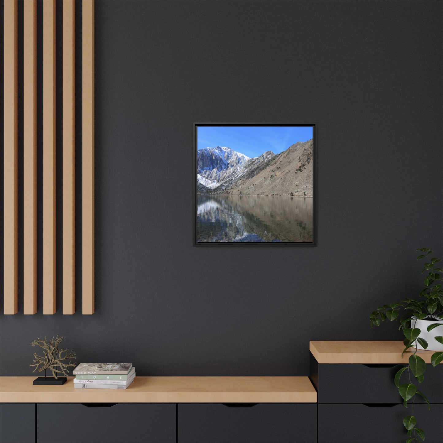 Mountain Mirror - Unique Stretched Canvas Wall Art