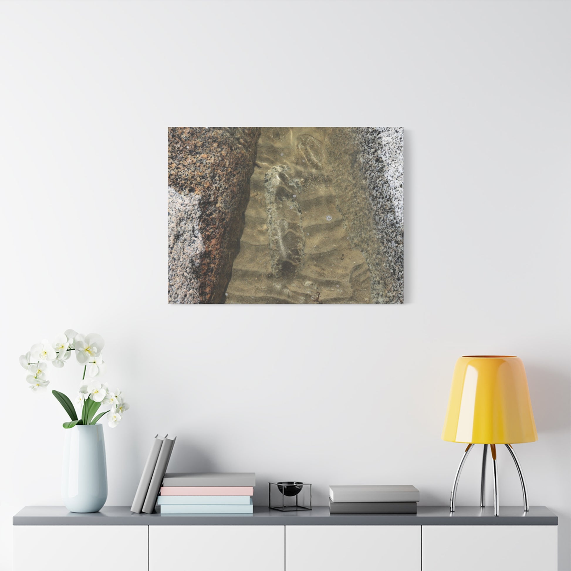 Weathered Concrete Gap - Unique Frameless Canvas Wall Art - Art By Earth