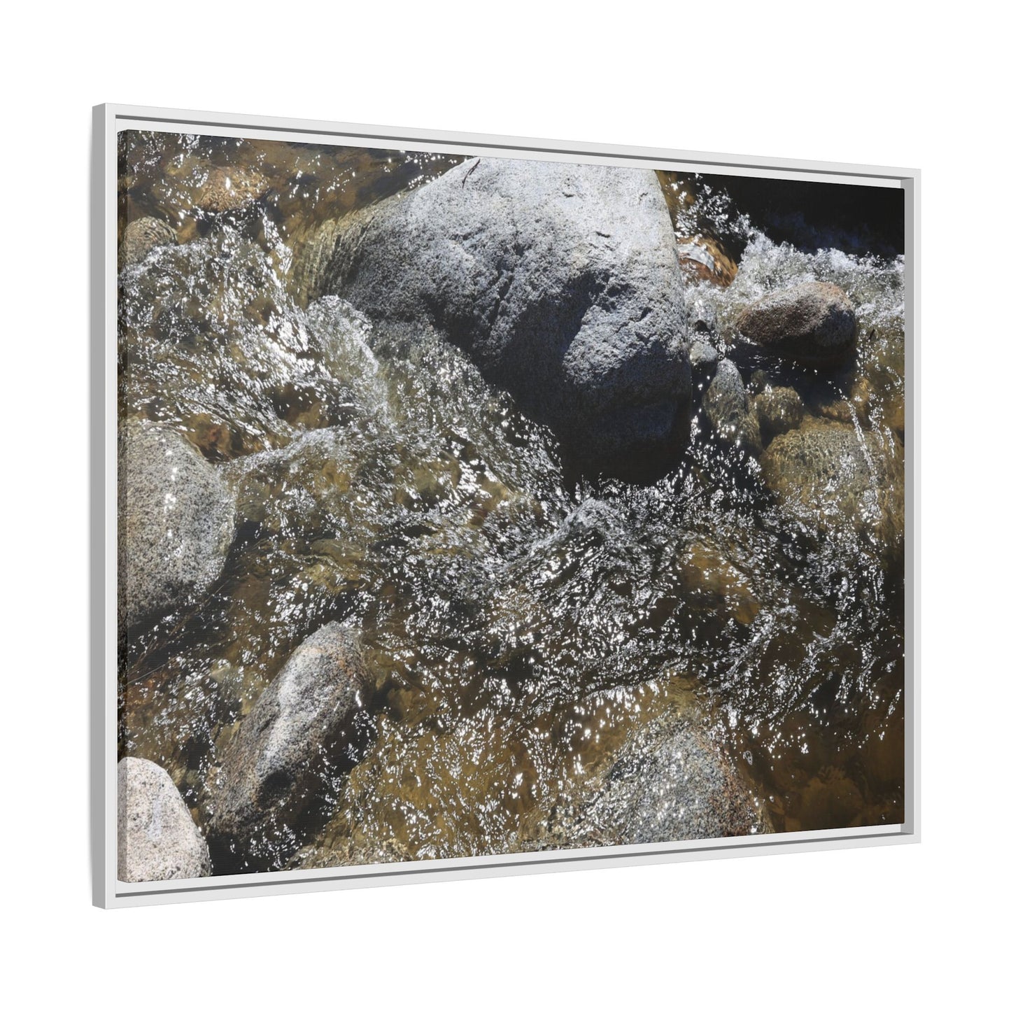 Water's Dance Over Stone - Unique Stretched Canvas Wall Art - Art By Earth