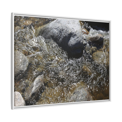 Water's Dance Over Stone - Unique Stretched Canvas Wall Art - Art By Earth