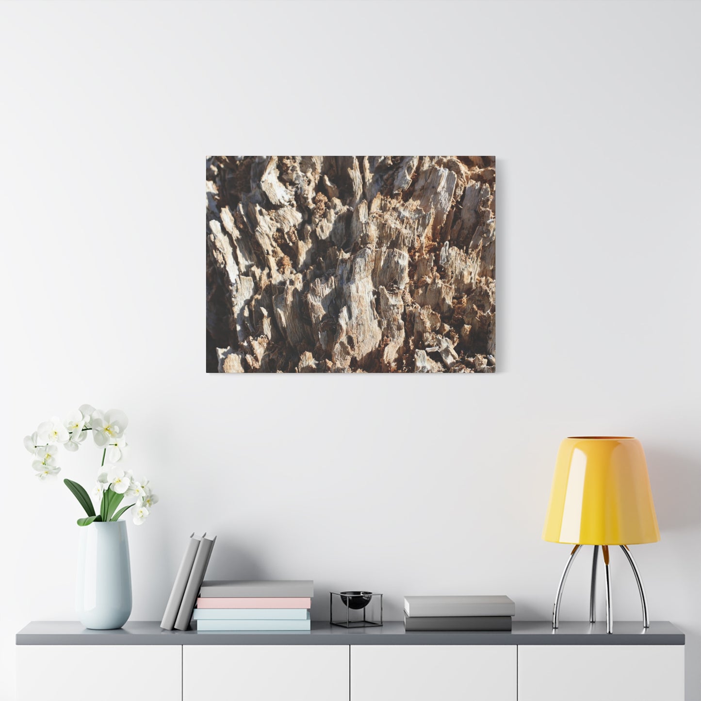 Decaying Bark Symphony - Unique Frameless Canvas Wall Art