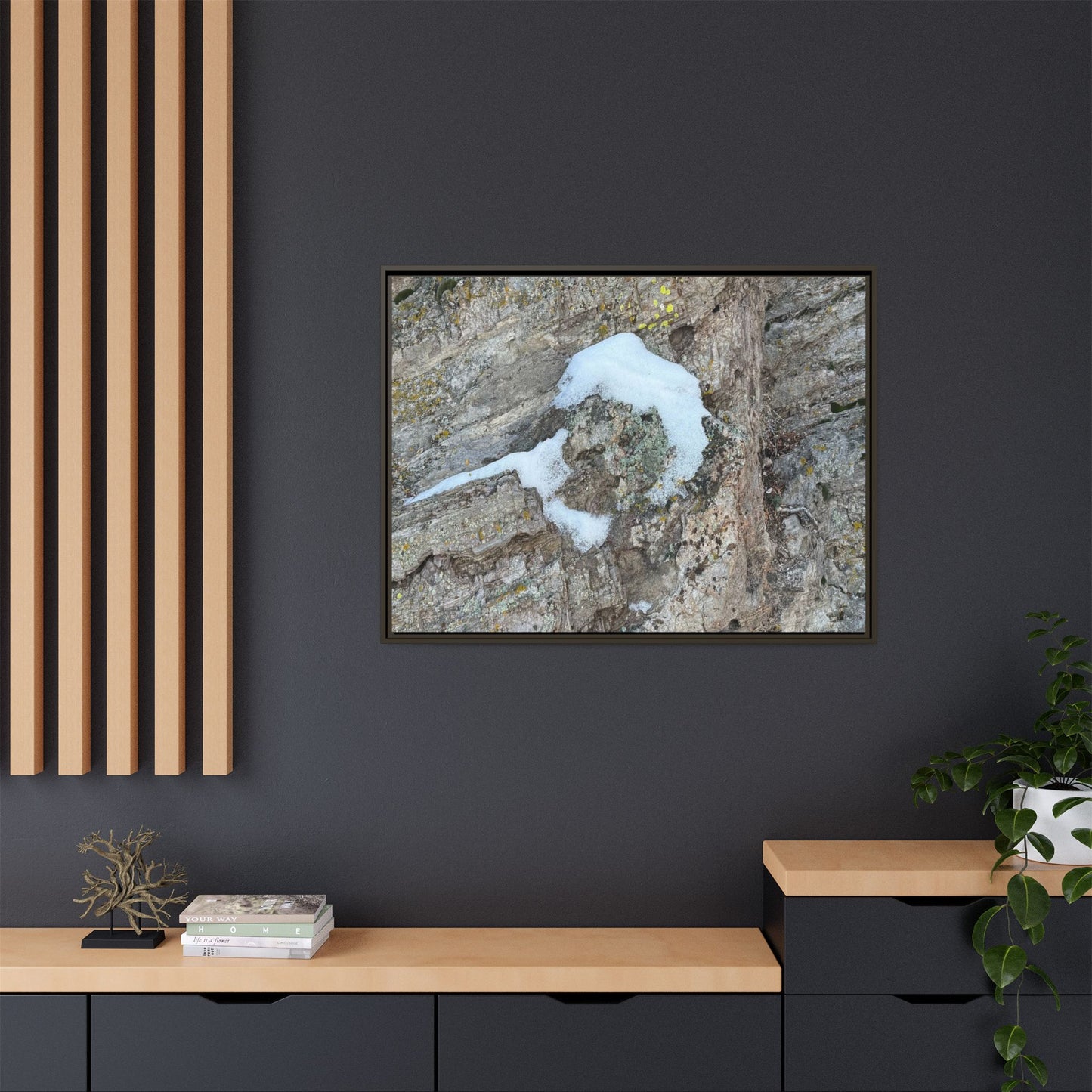 Lichen's Embrace - Unique Stretched Canvas Wall Art