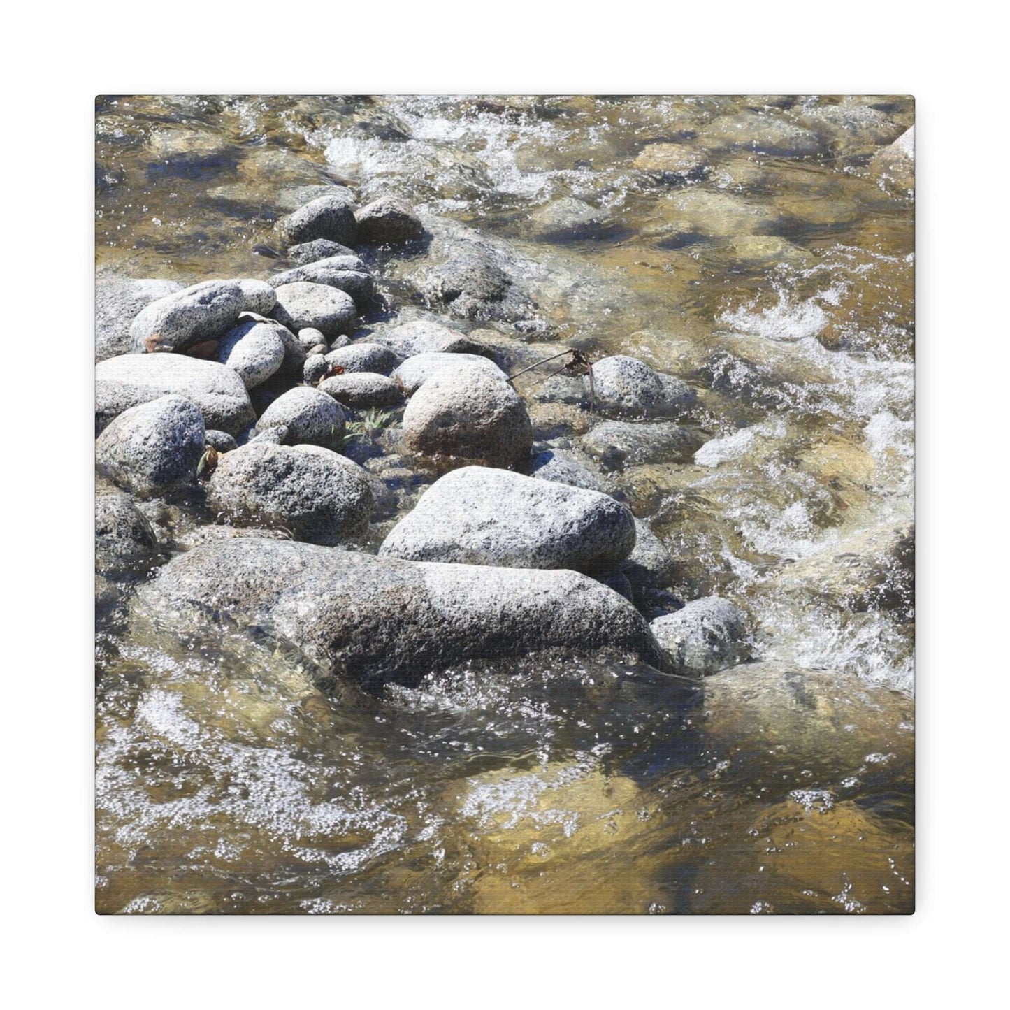 River Stones - Unique Frameless Canvas Wall Art - Art By Earth