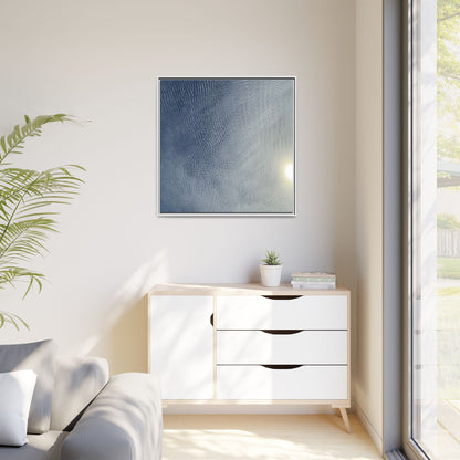 Undulating Whispers of Cerulean Stillness - Unique Stretched Canvas Wall Art - Art By Earth