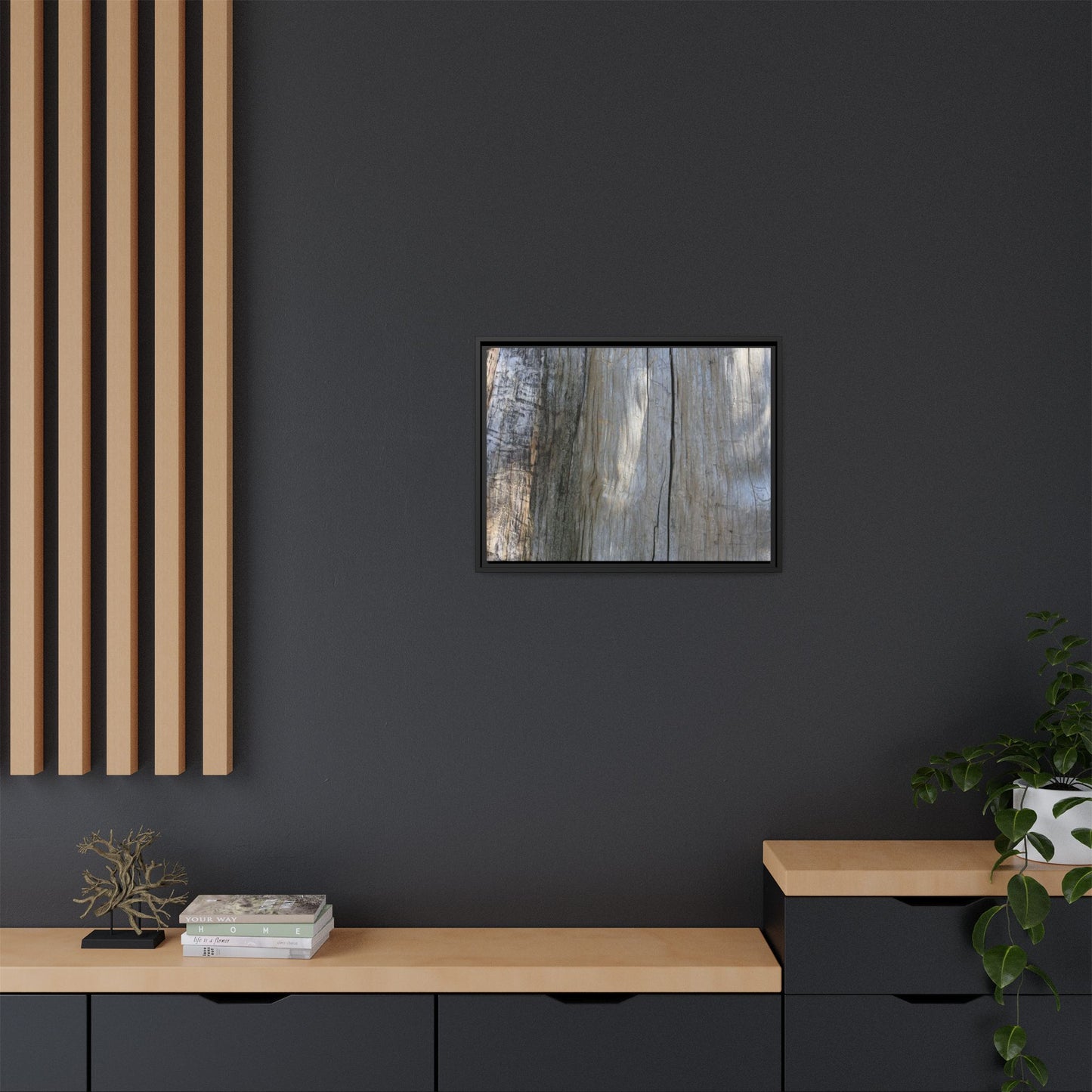 Cracked Timber Texture - Unique Stretched Canvas Wall Art