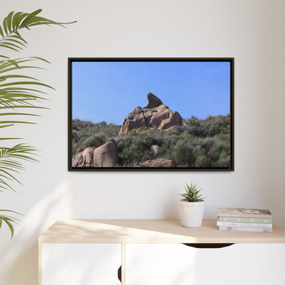 Sagebrush Landscape with Boulder Outcrop - Unique Stretched Canvas Wall Art - Art By Earth