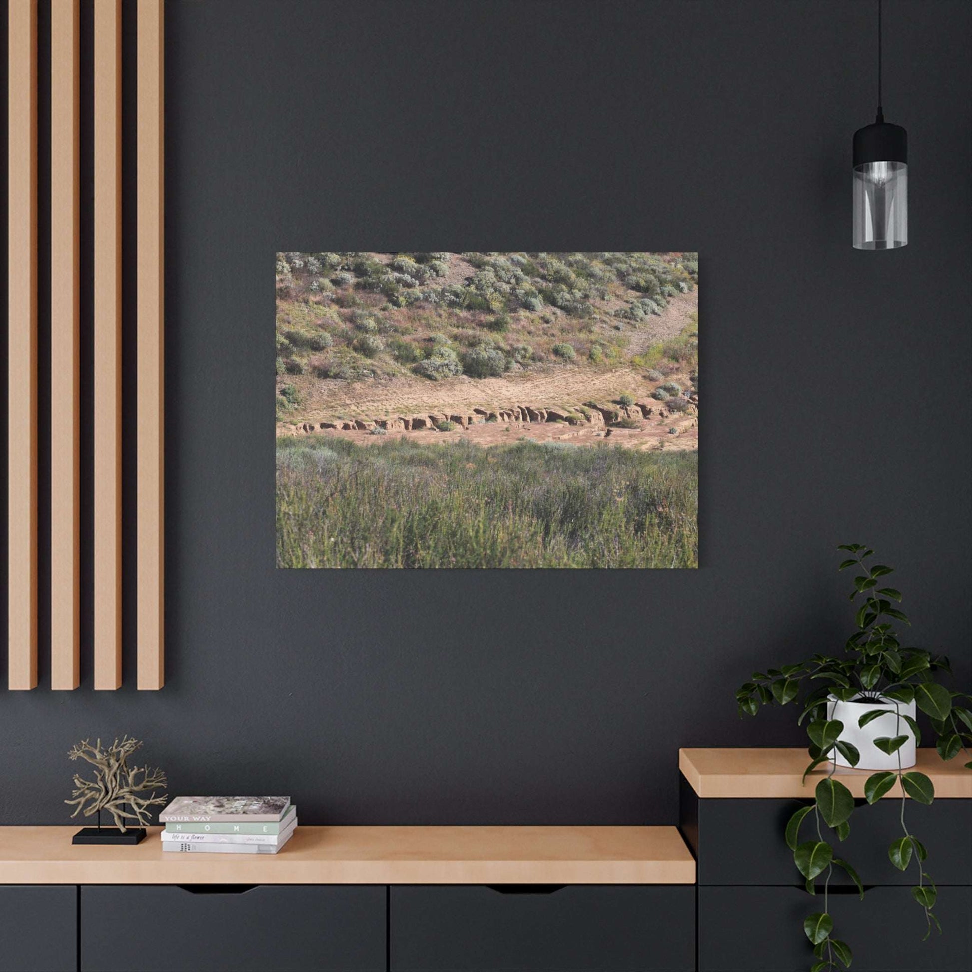 Ancient Dwellings in the Desert Valley - Unique Frameless Canvas Wall Art - Art By Earth