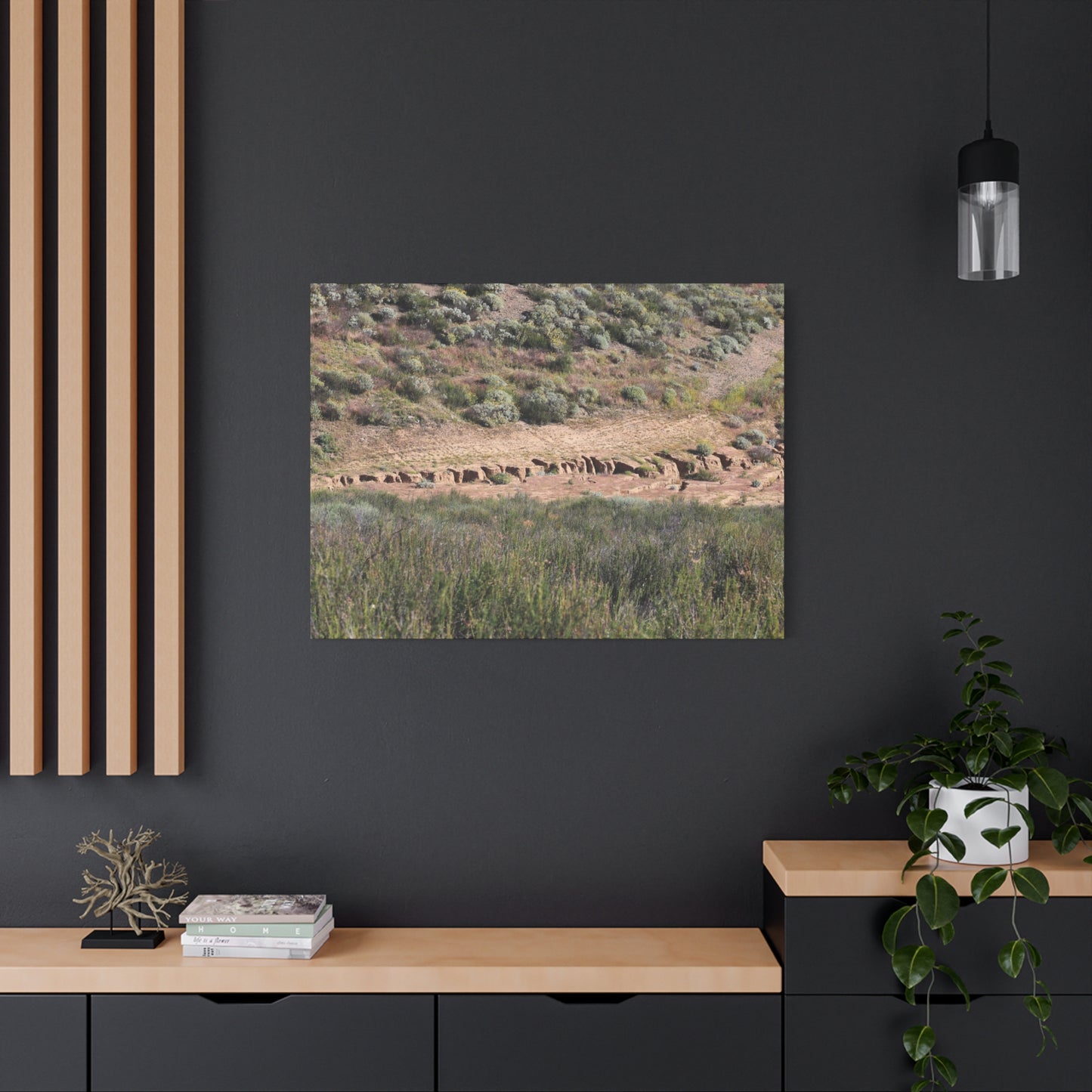 Ancient Dwellings in the Desert Valley - Unique Frameless Canvas Wall Art - Art By Earth