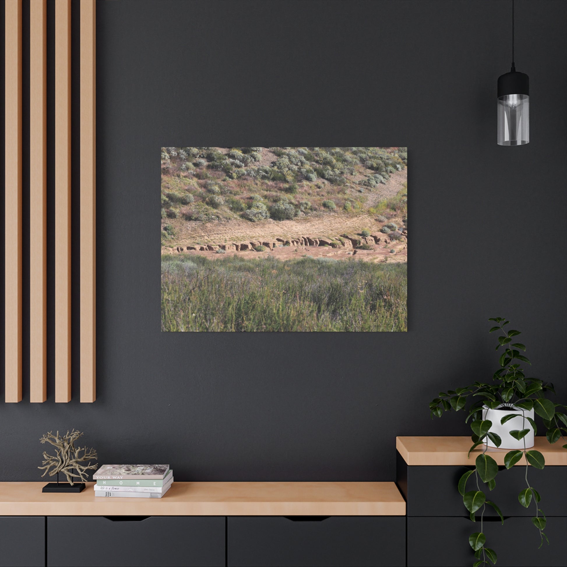 Ancient Dwellings in the Desert Valley - Unique Frameless Canvas Wall Art - Art By Earth