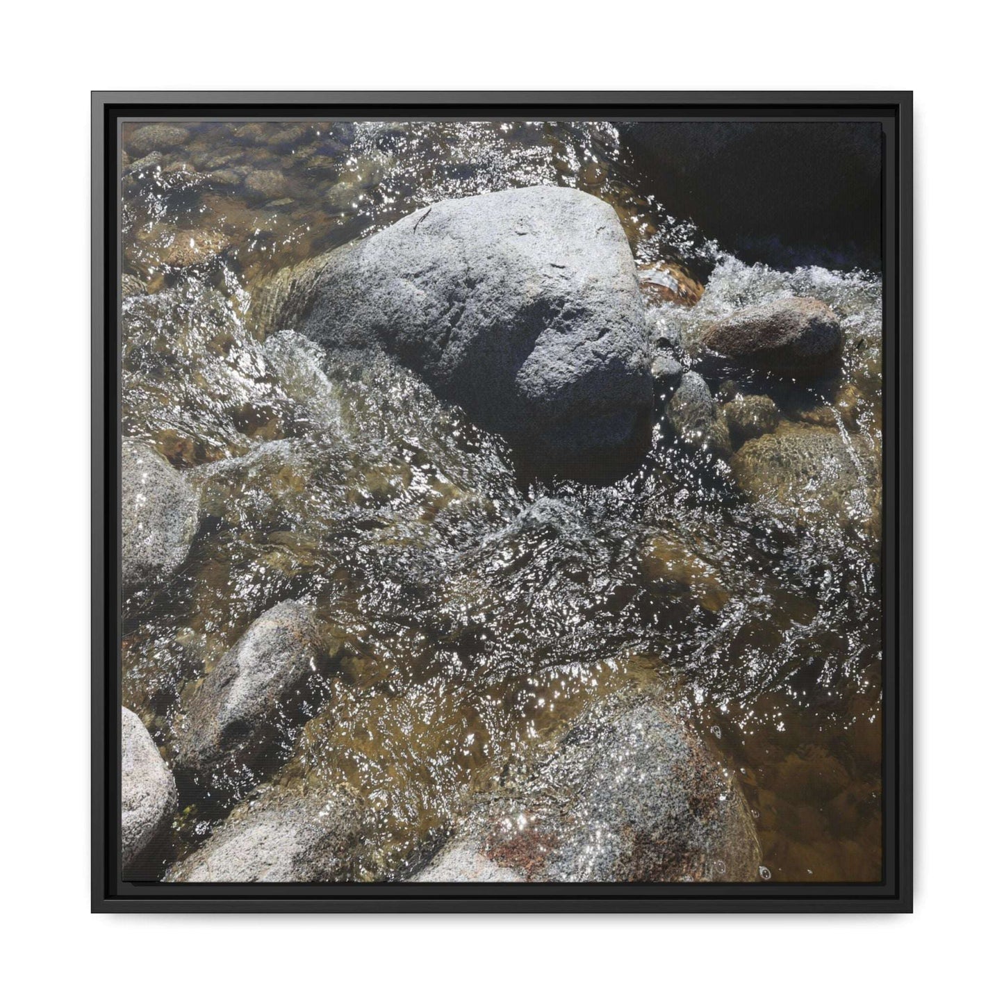 Water's Dance Over Stone - Unique Stretched Canvas Wall Art - Art By Earth