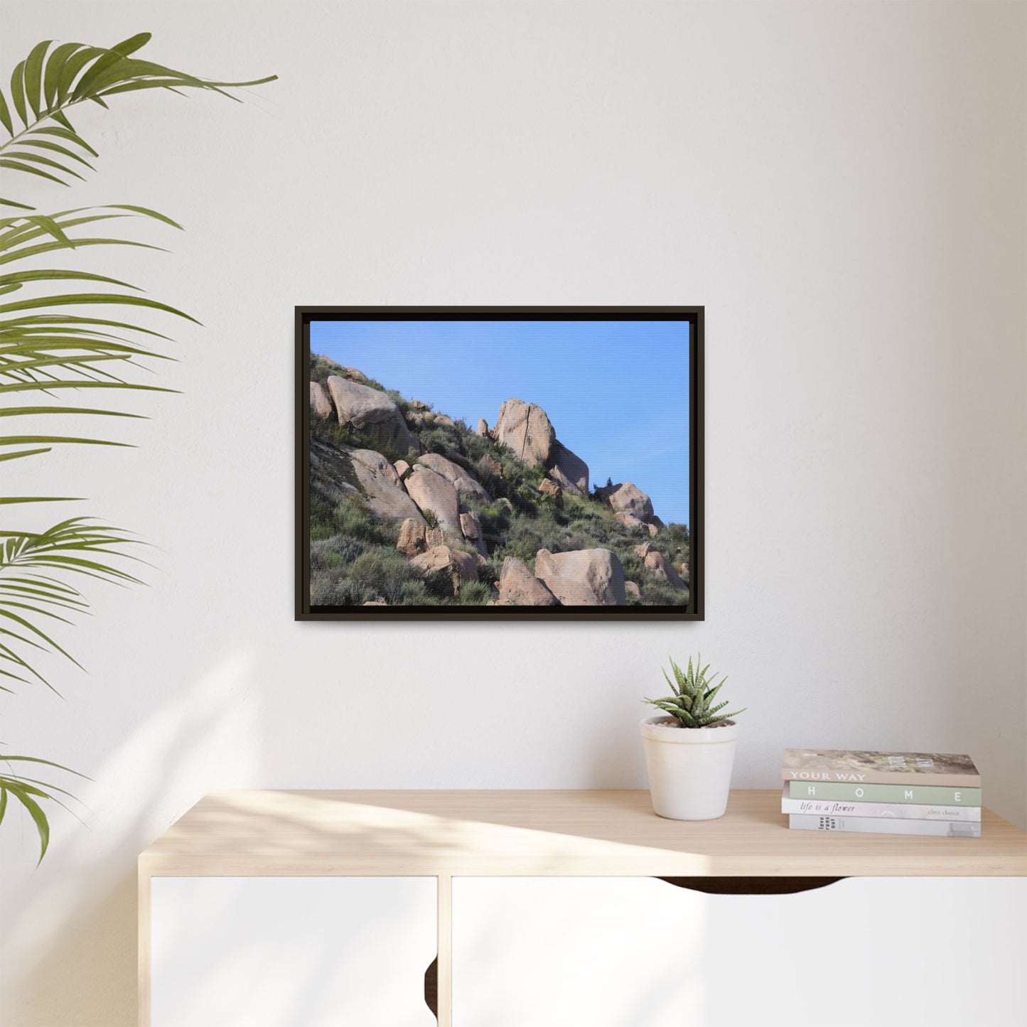 Ancient Boulders in Arid Landscape - Unique Stretched Canvas Wall Art - Art By Earth