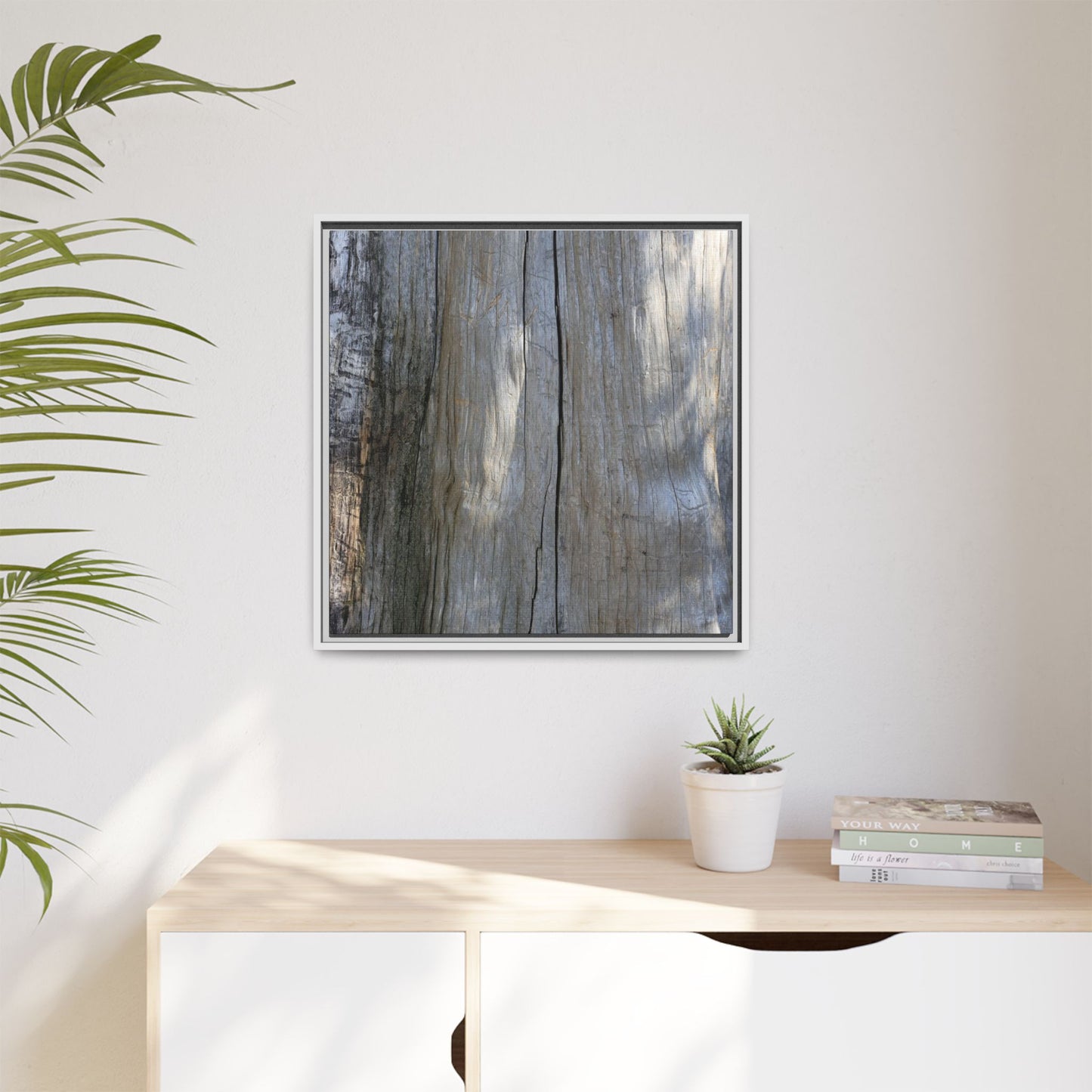 Weathered Wood Surface - Unique Stretched Canvas Wall Art