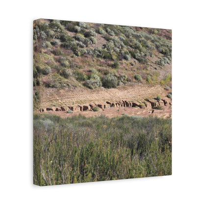 Ancient Dwellings in the Desert Valley - Unique Frameless Canvas Wall Art - Art By Earth
