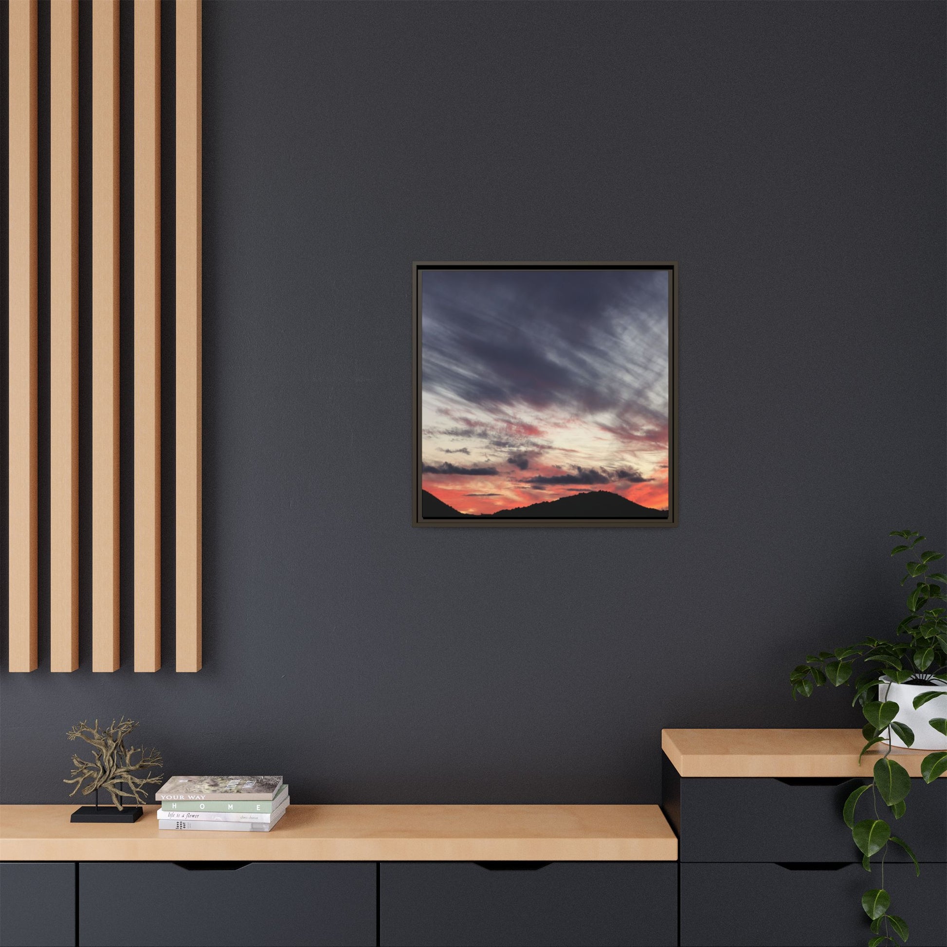 Fiery Sky at Dusk - Unique Stretched Canvas Wall Art - Art By Earth