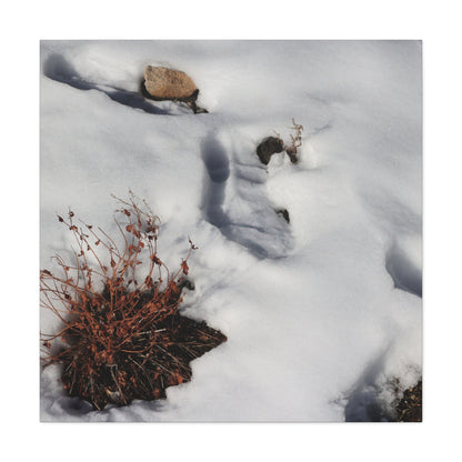 Snow's Tender Embrace - Unique Frameless Canvas Wall Art