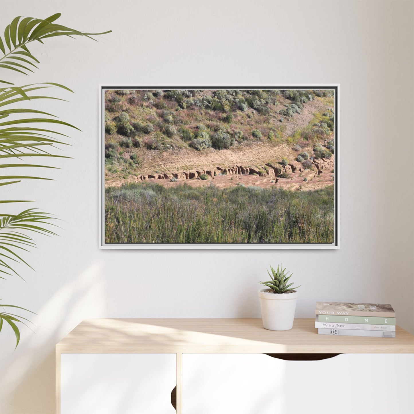 Ancient Dwellings in the Valley - Unique Stretched Canvas Wall Art - Art By Earth