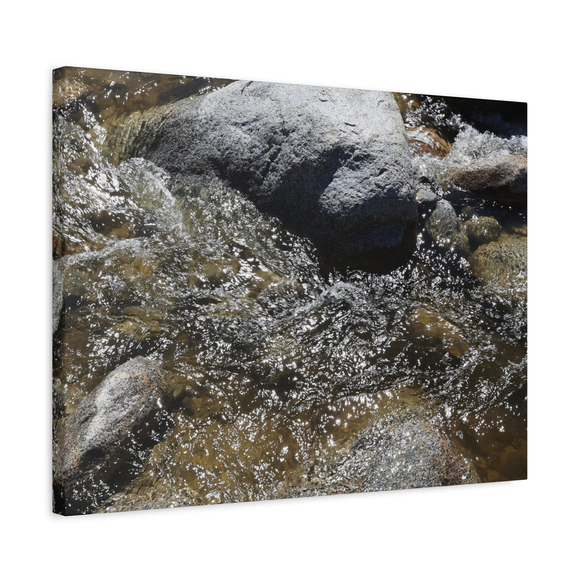 Rocky Stream - Unique Frameless Canvas Wall Art - Art By Earth