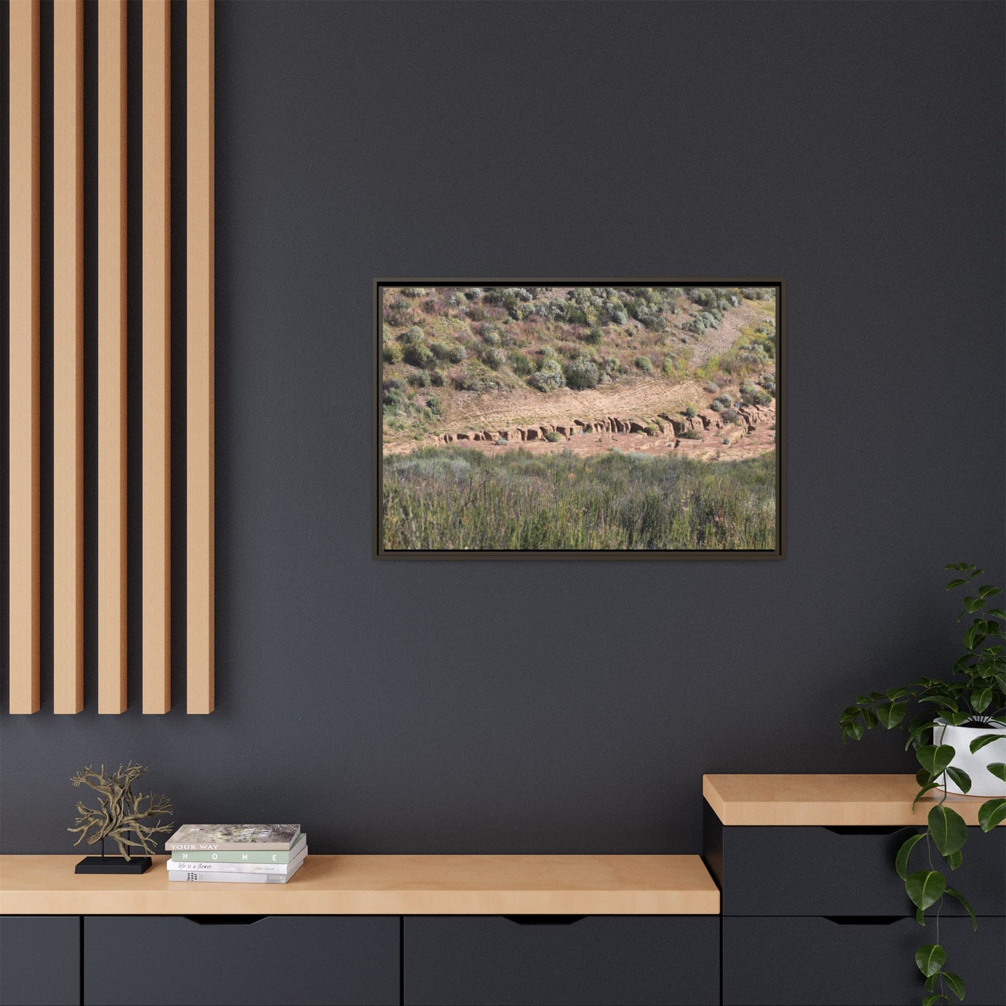 Ancient Dwellings in the Valley - Unique Stretched Canvas Wall Art - Art By Earth