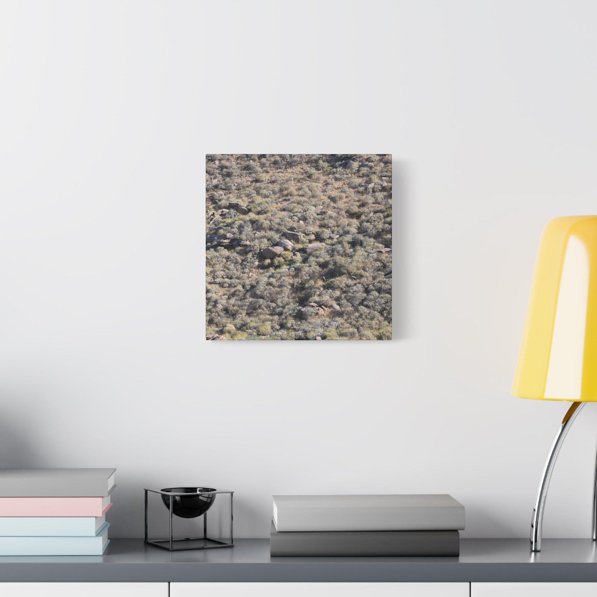 Desert Landscape with Scattered Rocks and Sage - Unique Frameless Canvas Wall Art - Art By Earth