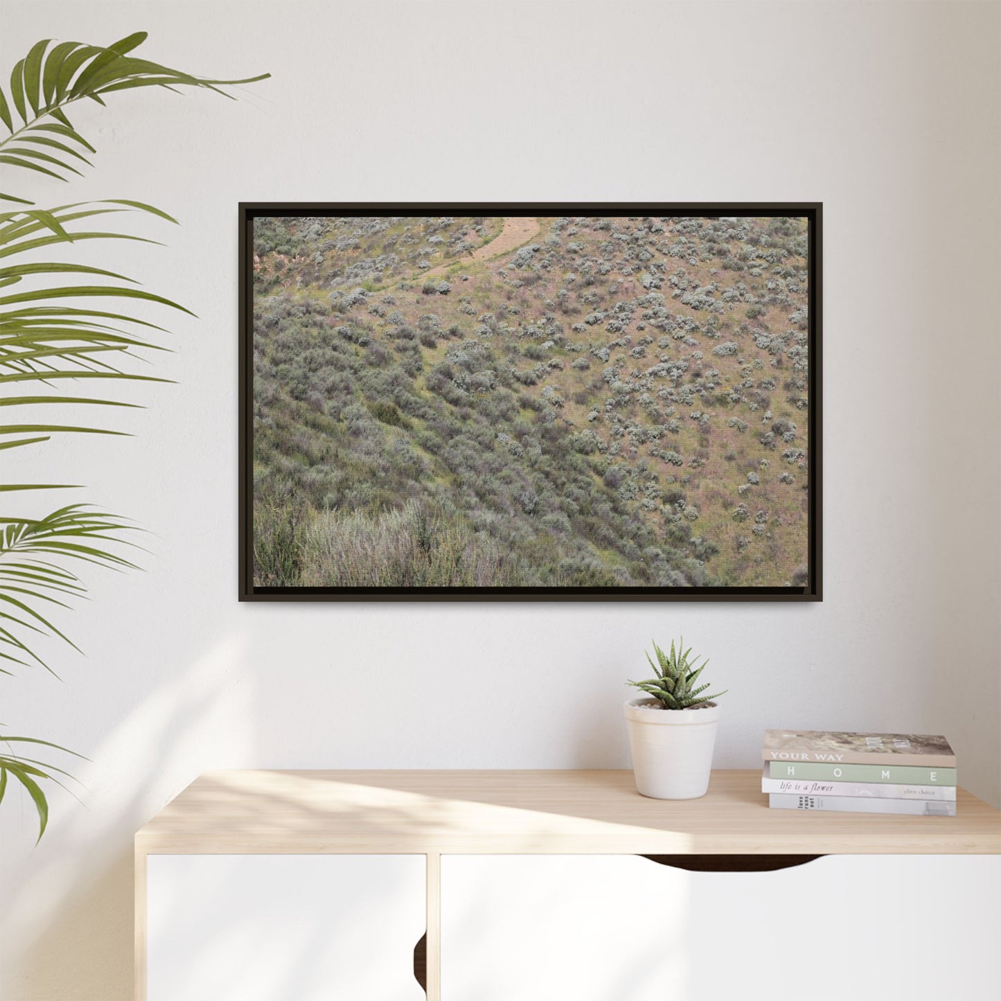 Arid Landscape with Winding Path - Unique Stretched Canvas Wall Art - Art By Earth