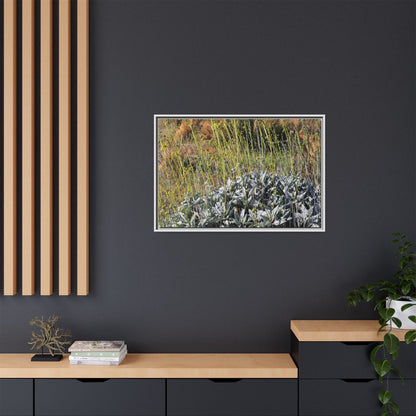 Arid Landscape with Yellow Flowers - Unique Stretched Canvas Wall Art - Art By Earth