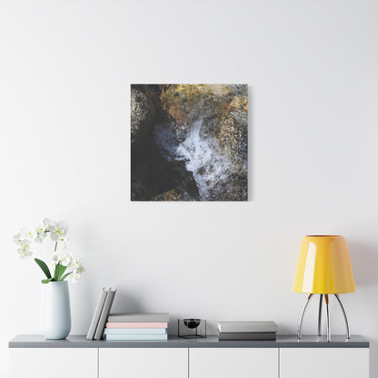 Water's Whisper Between Stone - Unique Frameless Canvas Wall Art - Art By Earth