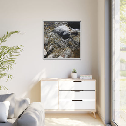Water's Dance Over Stone - Unique Stretched Canvas Wall Art - Art By Earth