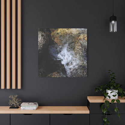 Water's Whisper Between Stone - Unique Frameless Canvas Wall Art - Art By Earth