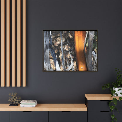 Burnt Trees and Golden Trunk - Unique Stretched Canvas Wall Art