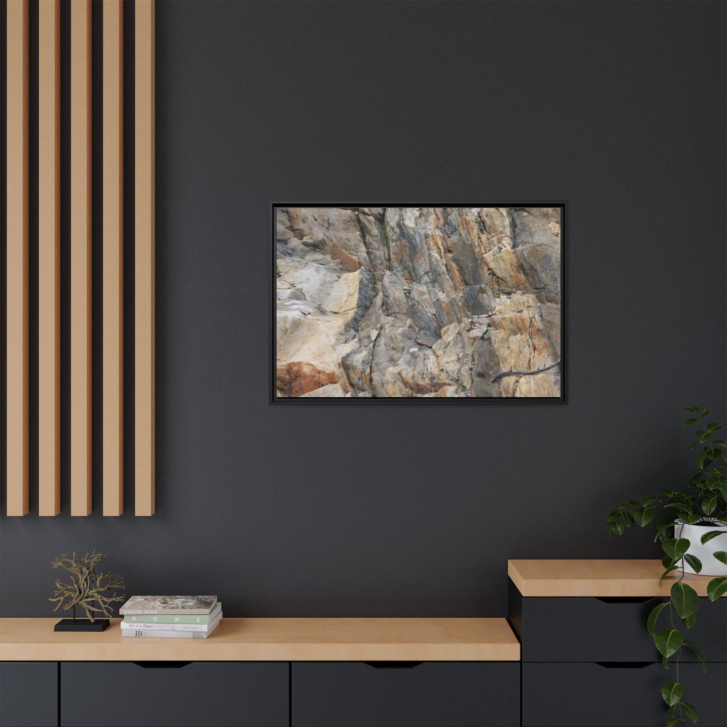 Stone's Silent Symphony - Unique Stretched Canvas Wall Art - Art By Earth