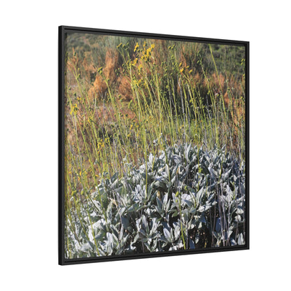 Arid Landscape with Yellow Flowers - Unique Stretched Canvas Wall Art - Art By Earth