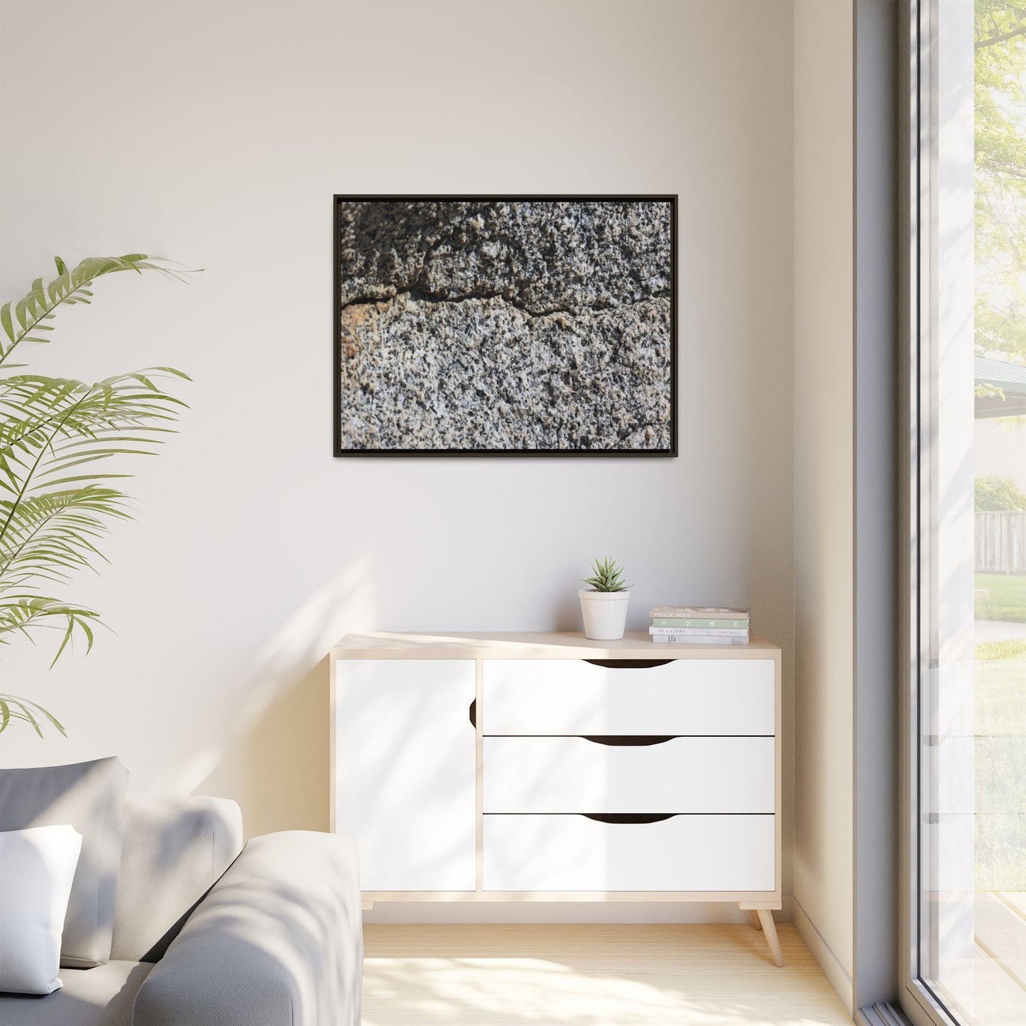 Weathered Stone Surface - Unique Stretched Canvas Wall Art