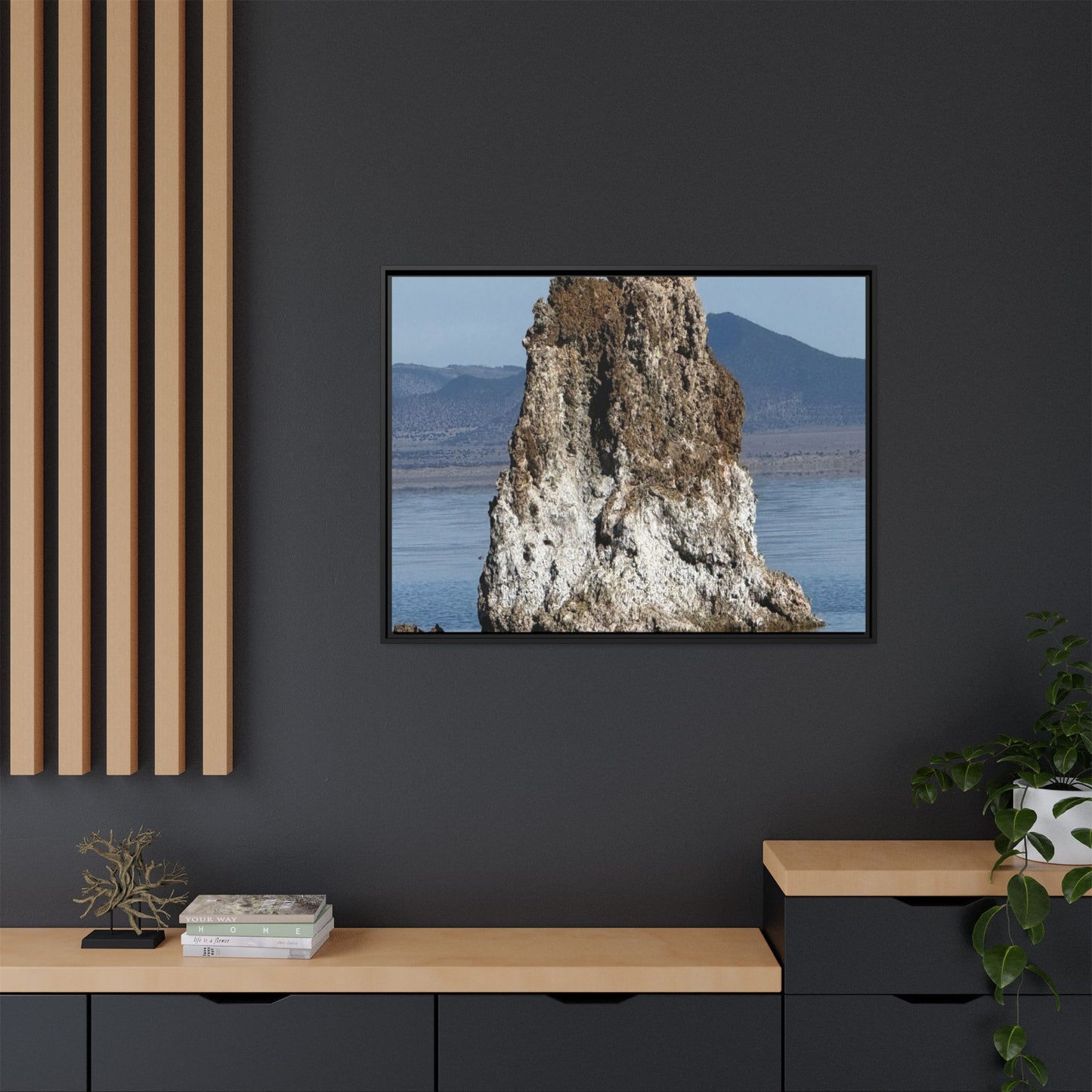 Tufa Tower Reflection - Unique Stretched Canvas Wall Art