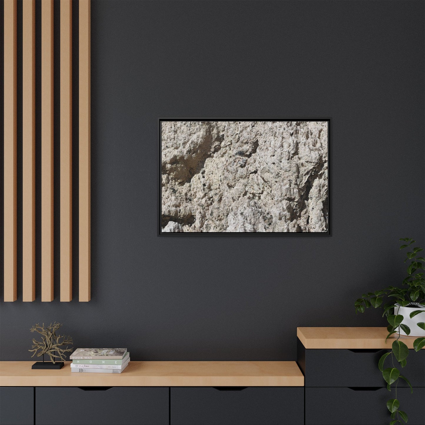 Weathered Stone Whispers - Unique Stretched Canvas Wall Art