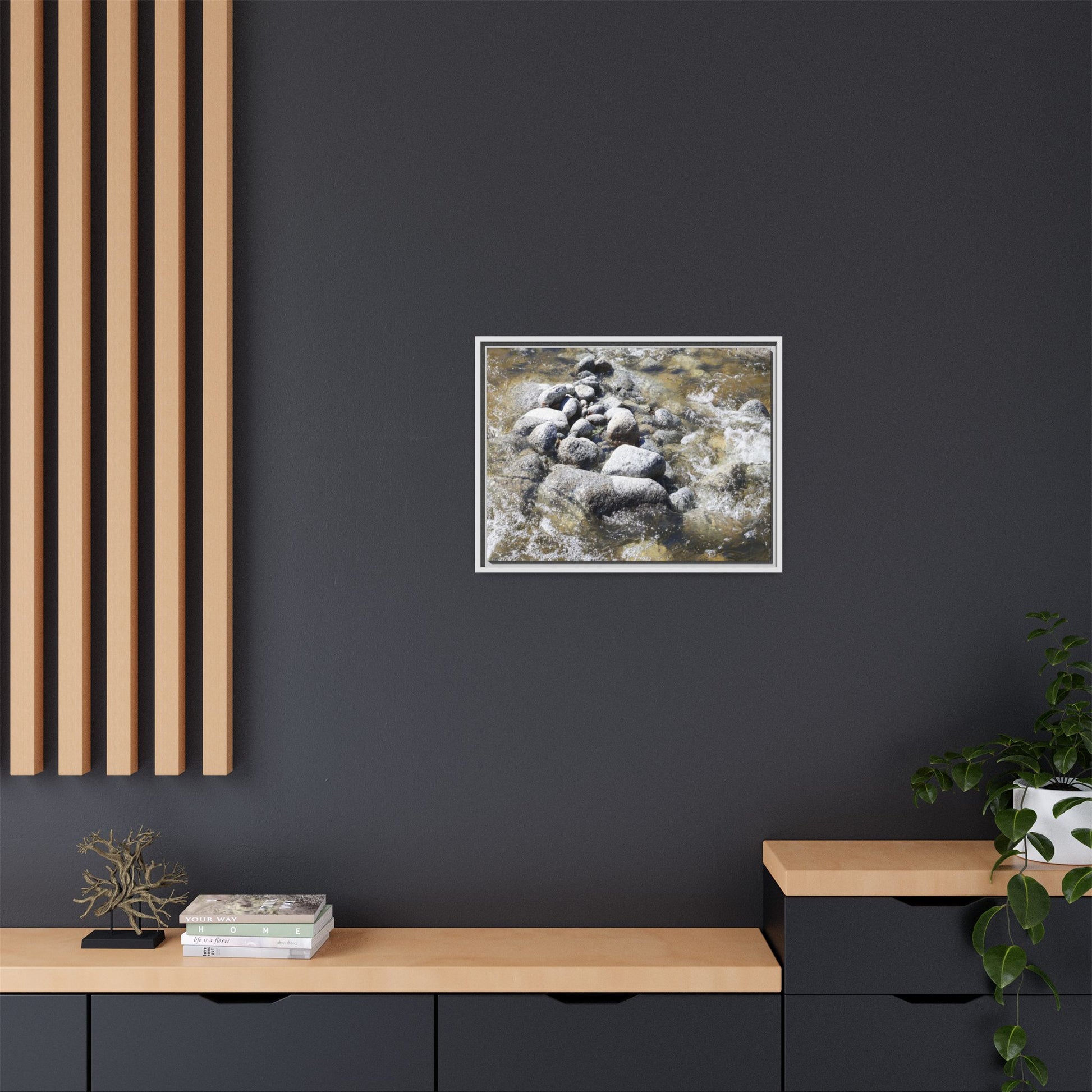 Mountain Stream Flow - Unique Stretched Canvas Wall Art - Art By Earth