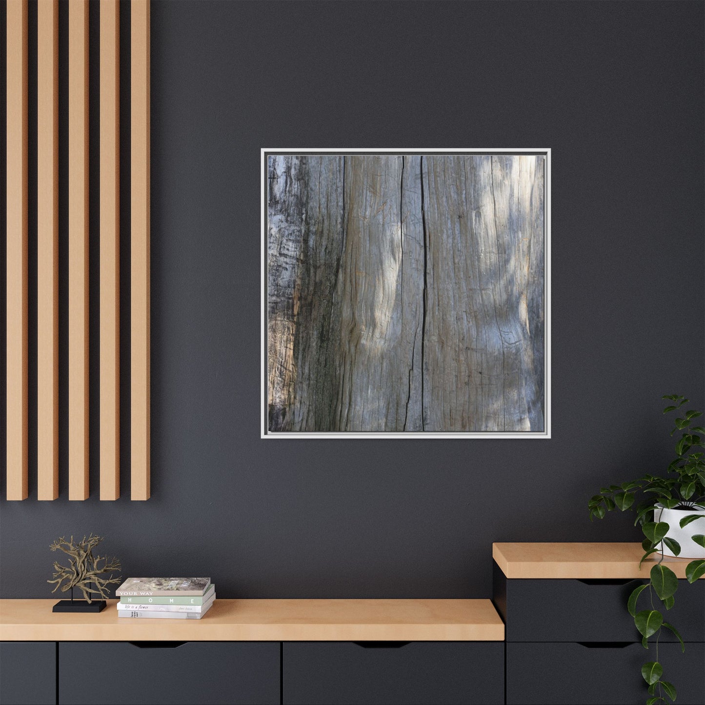 Weathered Wood Surface - Unique Stretched Canvas Wall Art