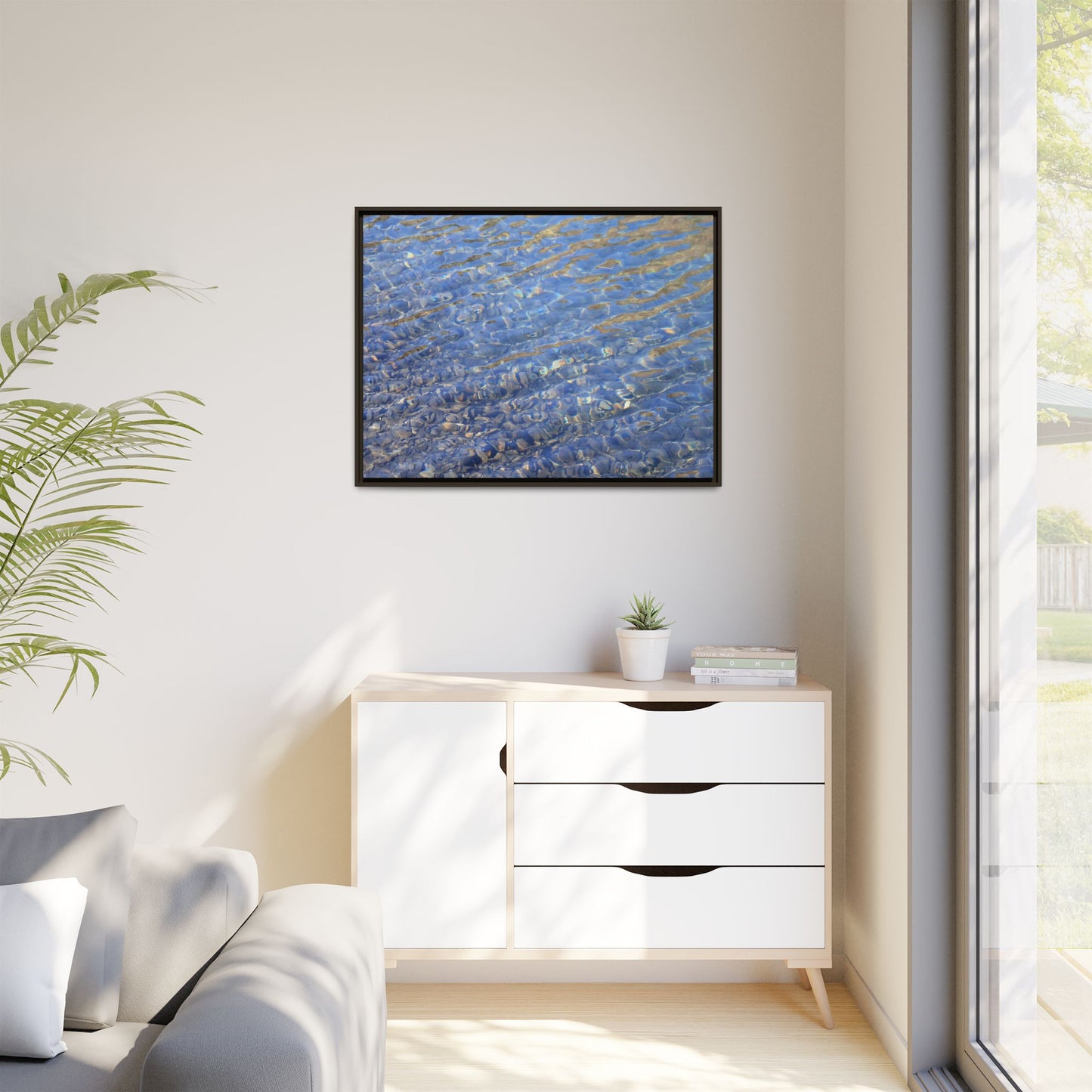 Aqua Fragments - Unique Stretched Canvas Wall Art