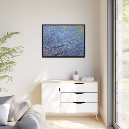 Aqua Fragments - Unique Stretched Canvas Wall Art