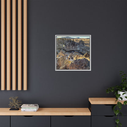 Fractured Landscape at Dawn - Unique Stretched Canvas Wall Art